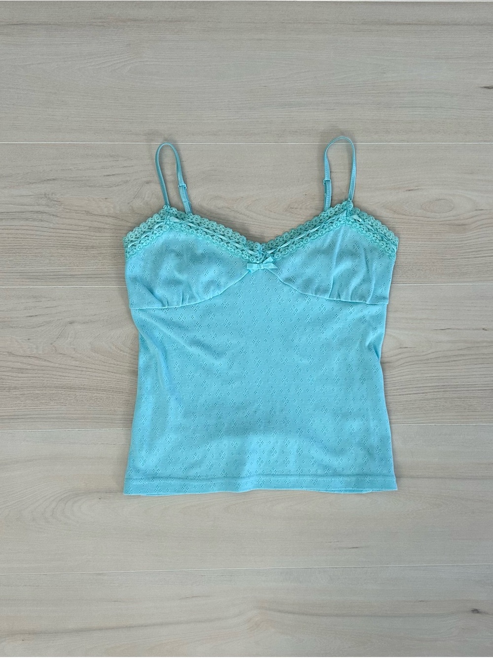 blue eyelet lace deb tank